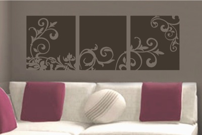 Decor flower paneling Vinyl Wall Lettering Word Sticky  